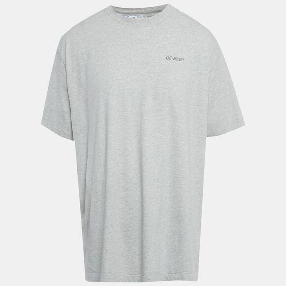 Off-White Grey Jumbo Arrow Printed Cotton Knit Oversized T-Shirt M